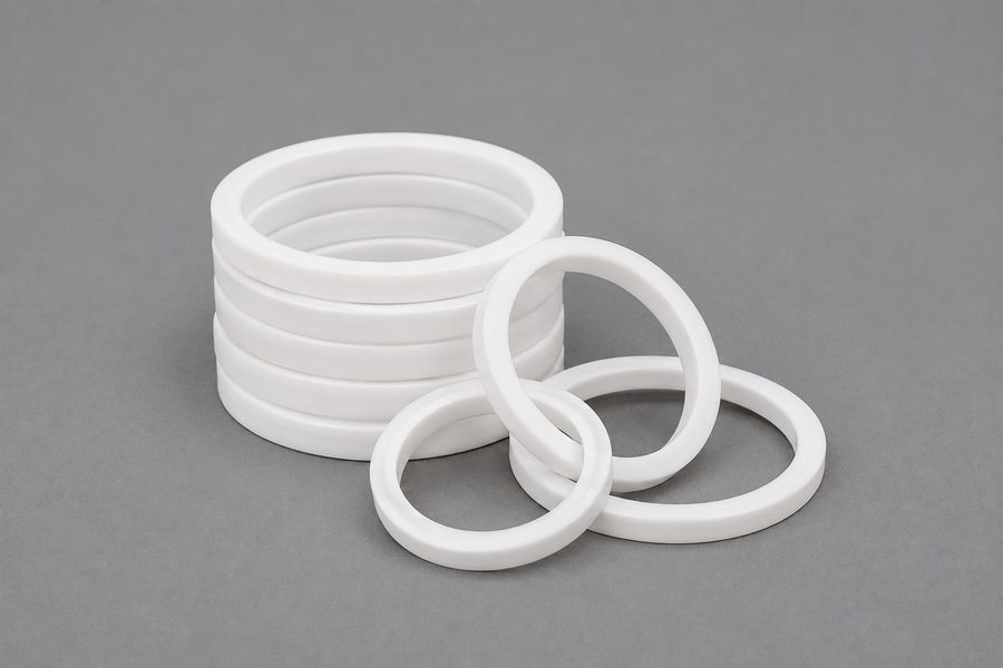 FITCO PTFE Back-up Rings — white PTFE anti-extrusion rings