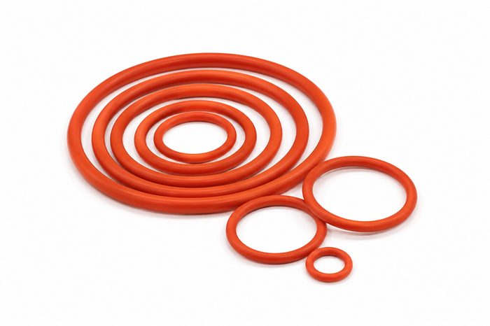 FITCO Silicone O-Rings — assorted sizes, red silicone compound